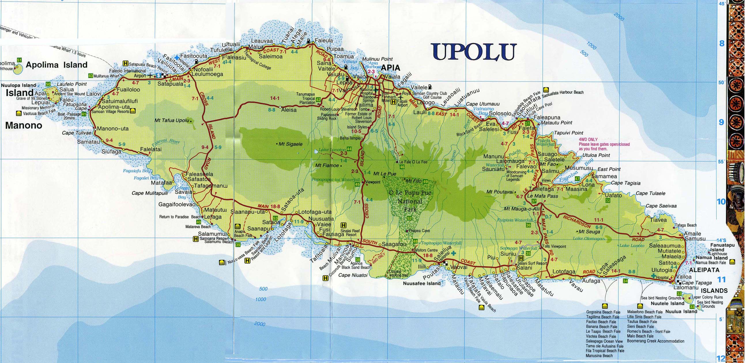 Map Of Samoa Upolu Western Samoa Genealogy